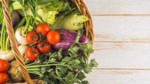 cesta de verduras